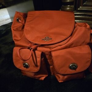 Coach Red Nylon Backpack